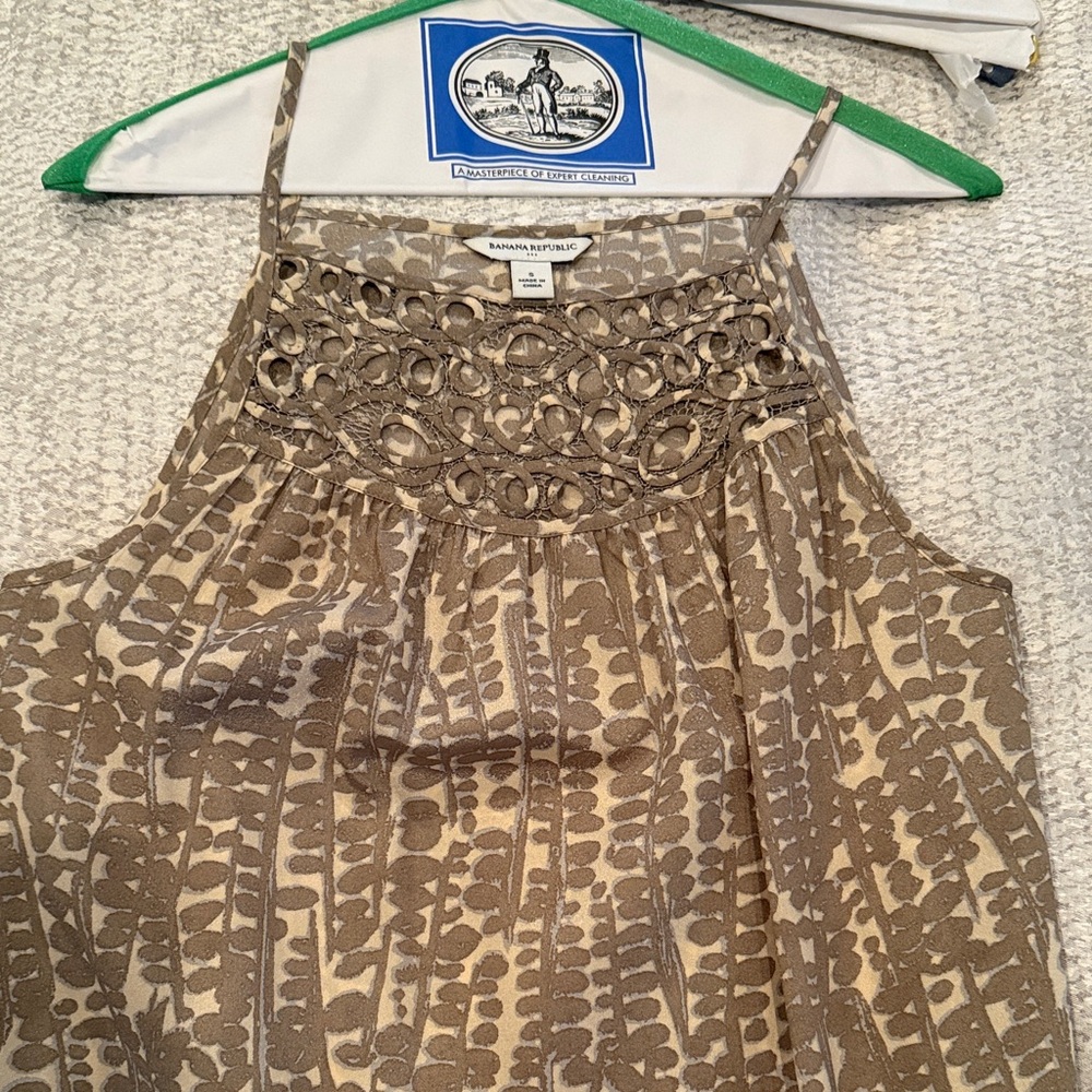 Banana Republic Tan and Brown Halter Top